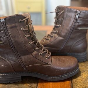 Women's Brown Leather Boots Size 11